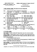 Đề kiểm tra 1 chất lượng học kỳ 2 môn Hóa học Lớp 9 - Năm học 2016-2017 - Phòng GD & ĐT Vũ Thư